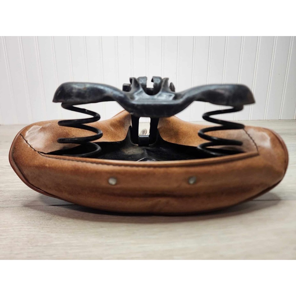 Vintage Persons Bicycle Cruiser Saddle Seat Made in USA Brown tan - Picture 8 of 13